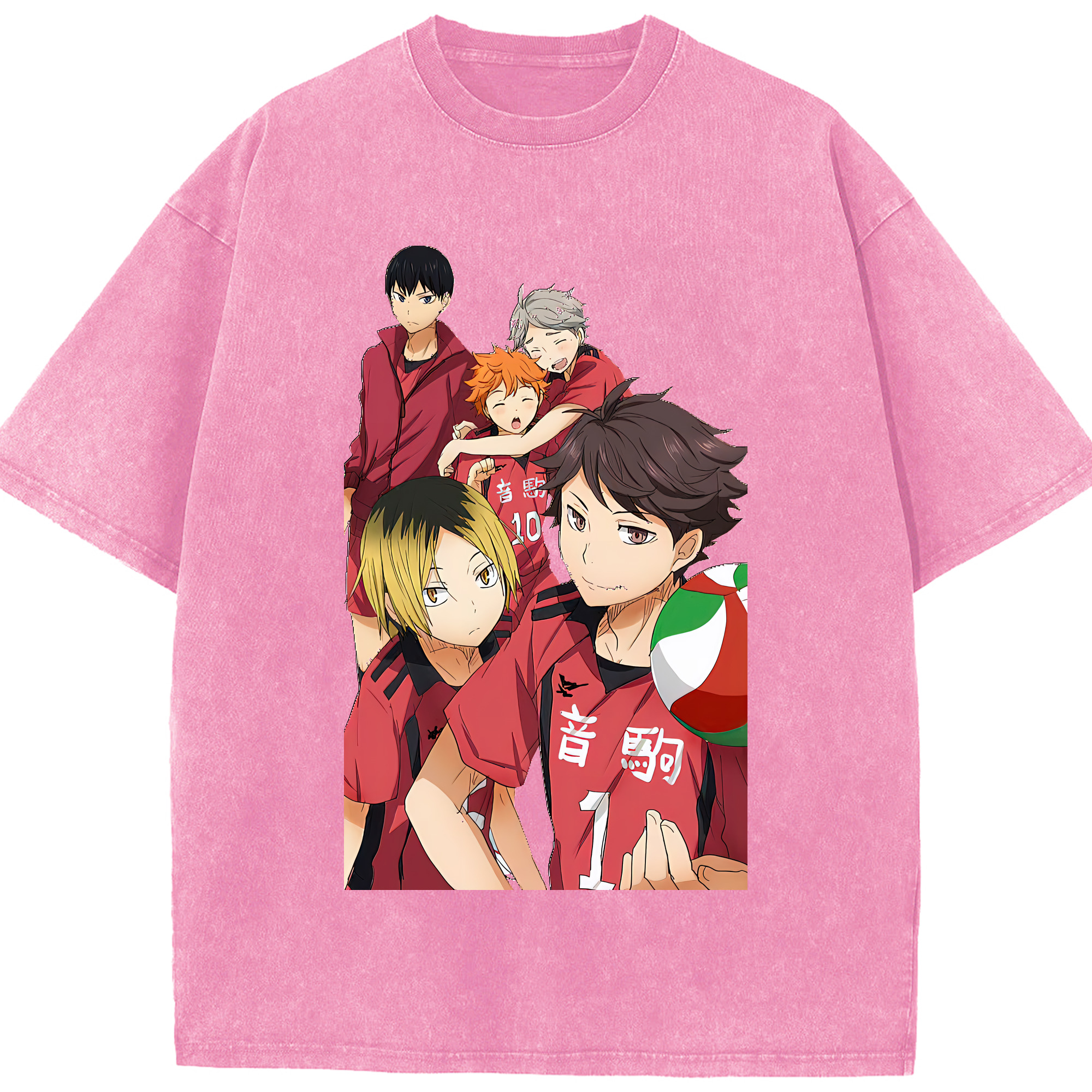 （画像用） ハイキュー!! Haikyu!! 綿100% ヴィンテージ風 半袖Tシャツ（フロントプリント）